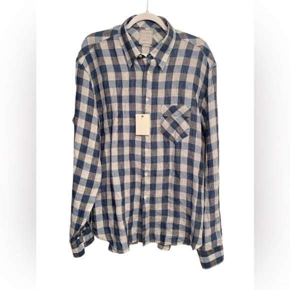 Billy Reid Other - SOLD Billy Reid XL Linen Plaid Button Up Shirt